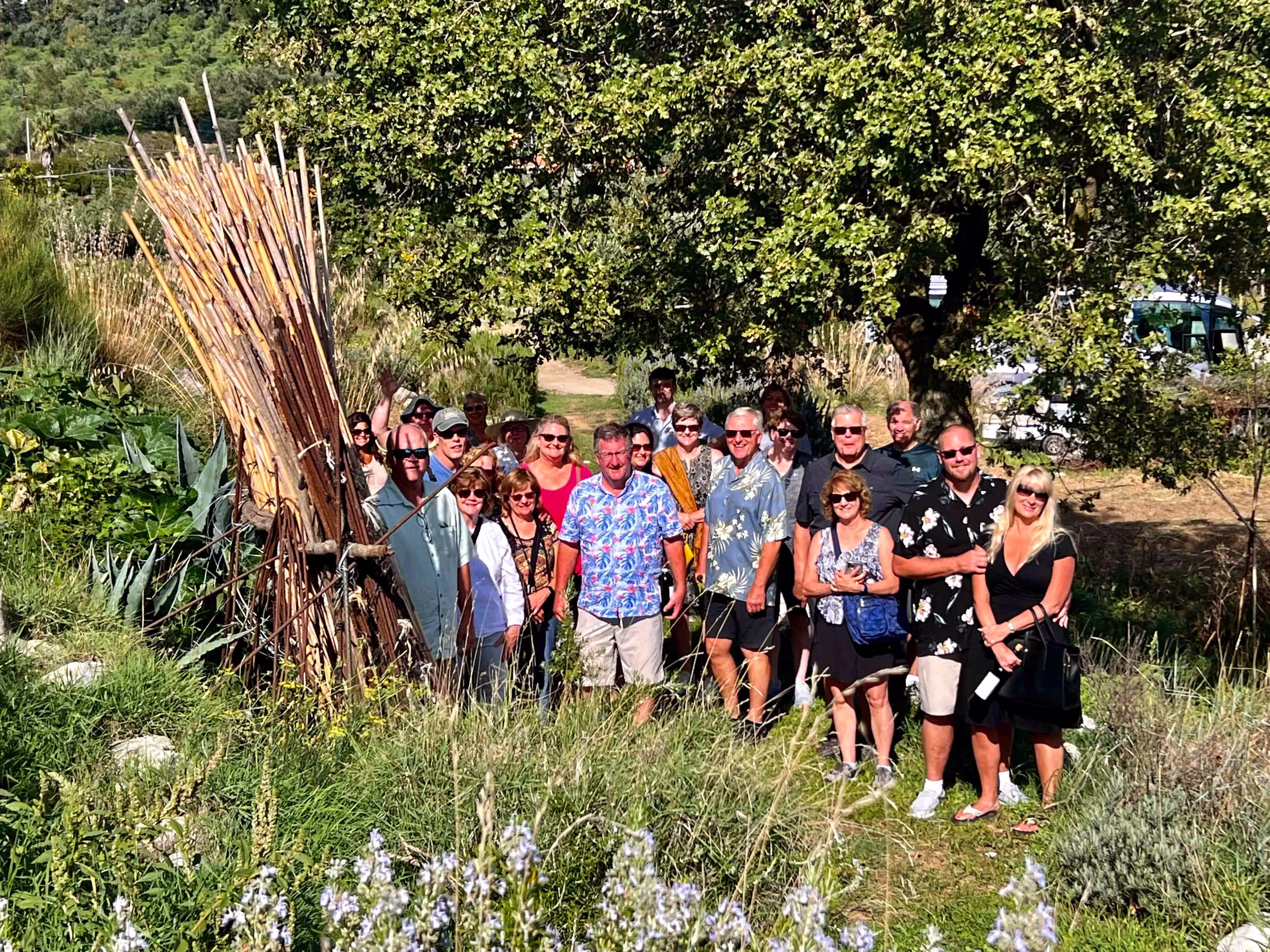 Group culinary experience in an Italian garden with local ingredients